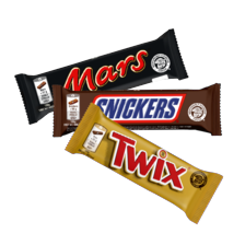 Mars, Snickers of Twix